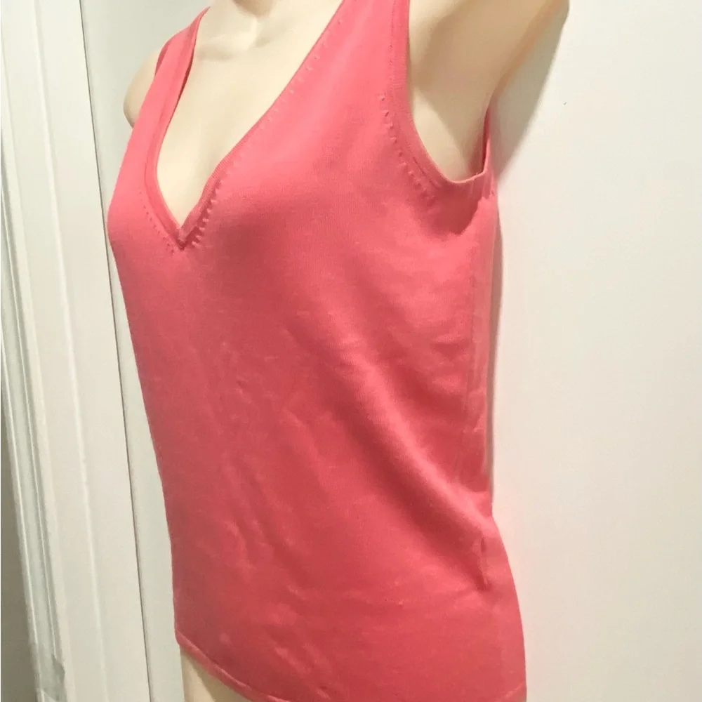 J. Crew Silk Stretch Deep V - Neck Knit Office Minimalist Capsule Tank Top XS